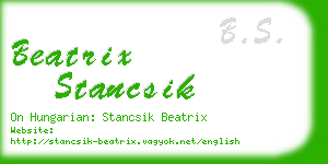 beatrix stancsik business card